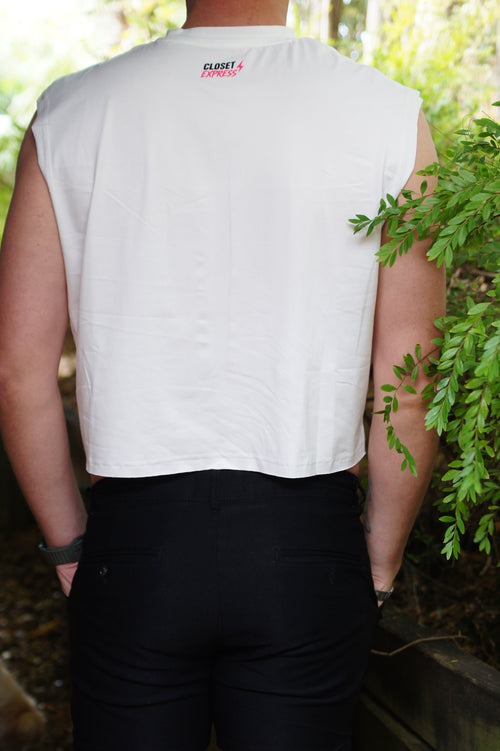 BEND & SNAP CROP TANK (WHITE)
